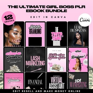 12 PLR Ebooks, Girl Boss bundle, MRR included, Done For You Ebook Template, White Label,Planner, Rich Girl, PLR, eBook, Done For You