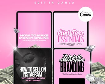 4 PLR Ebooks, Girl Boss bundle, MRR included, Done For You Ebook Template, White Label,Planner, Rich Girl, PLR, eBook, Done For You
