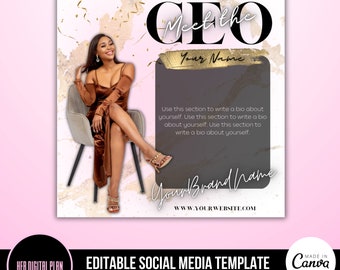 Meet The CEO Flyer|Template Editable Canva Instagram|E-flyer DIY Social Media