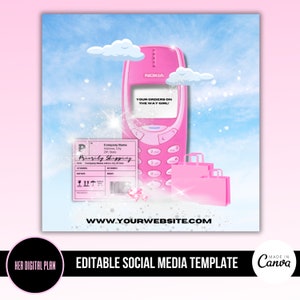 Orders Shipped Flyer|Delivery Template|Y2K Girly Dreamy Instagram DIY Canva