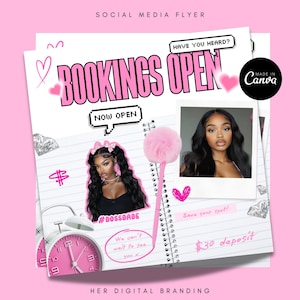 Editable Bookings flyer, New bookings flyer, book now flyer, appointments, appointment flyer, Canva template