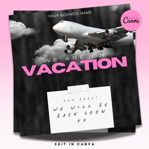 Vacation Flyer, Out Of Office flyer, Small Business , Social media Marketing flyer, Canva template, DIY Flyer, Hair flyer, Lash