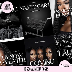 10 plantillas para redes sociales, marketing digital, plantilla Canva para redes sociales, carretes de pelo, negocios de peluquería, plantillas de contenido para Instagram