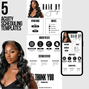 Acuity Scheduling Vorlage, Hair Stylist Acuity Scheduling Template, Canva Vorlagen Hair Stylist Branding, Hair Stylist Website