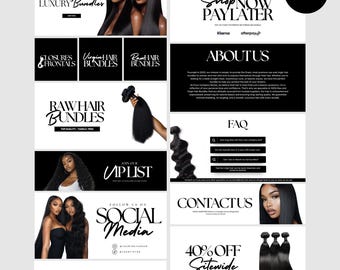 Website Banners, DIY Web Banner Template Design, Shopify Website Banners, Hair Web Banners,Wix Web Banners, Premade Business Design