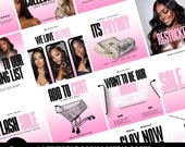 14 Social Media Templates, Digital Marketing, Social Media Canva Template, Hair Business, Instagram Content Templates, Marketing Flyers