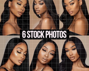 Fotos de stock de belleza, Fotos de stock de maquillaje, Modelo afroamericano, Imágenes de belleza Fotos de archivo de cabello, Foto Extensión de cabello Descarga digital