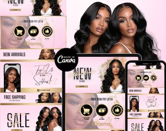 Website Banners, DIY Web Banner Template Design, Shopify Website Banners, Hair Web Banners,Wix Web Banners, Premade Business Design