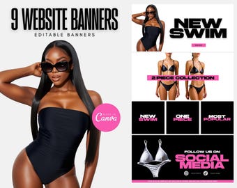 Website Banners, DIY Web Banner Template Design, Shopify Website Banners, Fashion Web Banners, Wix Web Banners, Premade Business Design