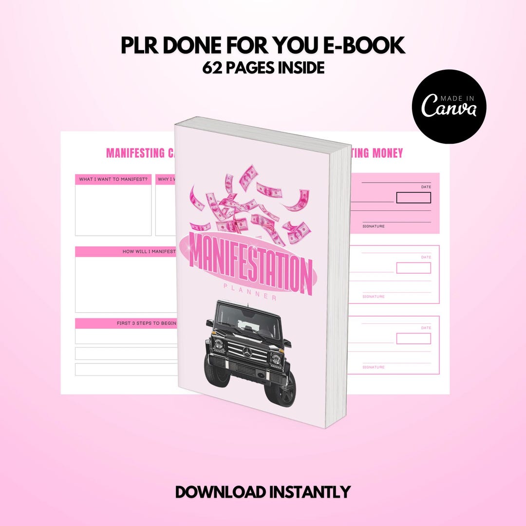 Manifestation Journal, PLR Done for You E-book, Digital Download ...