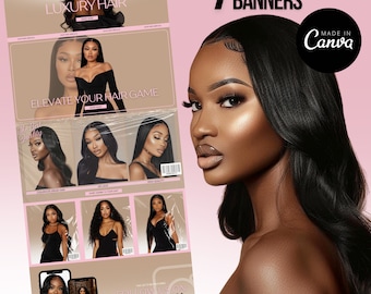 Website Banners, DIY Web Banner Template Design, Shopify Website Banners, Hair Web Banners,Wix Web Banners, Premade Business Design