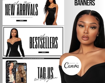 Website Banners, DIY Web Banner Template Design, Shopify Website Banners, Hair Web Banners,Wix Web Banners, Premade Business Design