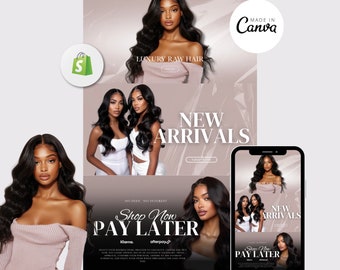 Diseño web de peluquería de lujo, banners editables de Canva para peluquería, banners de peluquería con tema de Shopify, sitio web prediseñado de Shopify, plantilla para sitio web de peluquería