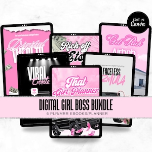 Digital Girl Boss bundle, MRR included, Done For You Ebook Template, White Label, PLR, eBook, Done For You