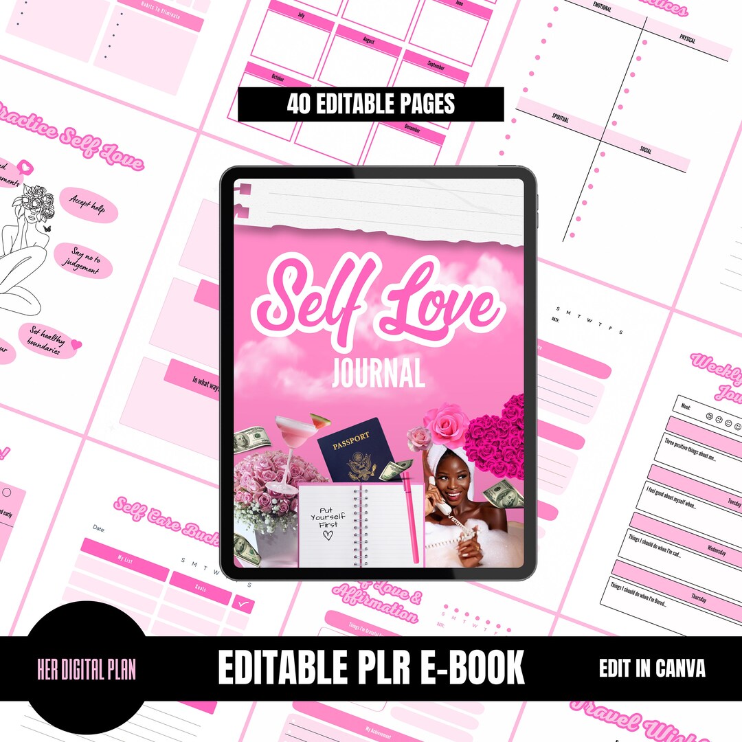 PLR E-book Journal | Done for You Template E Book Template Self Care ...