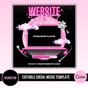 Website Launch Flyer Template, Web Banner, Booking Site, Social Media Promotion, DIY Instagram Canva, Appointments, Canva Flyer Template