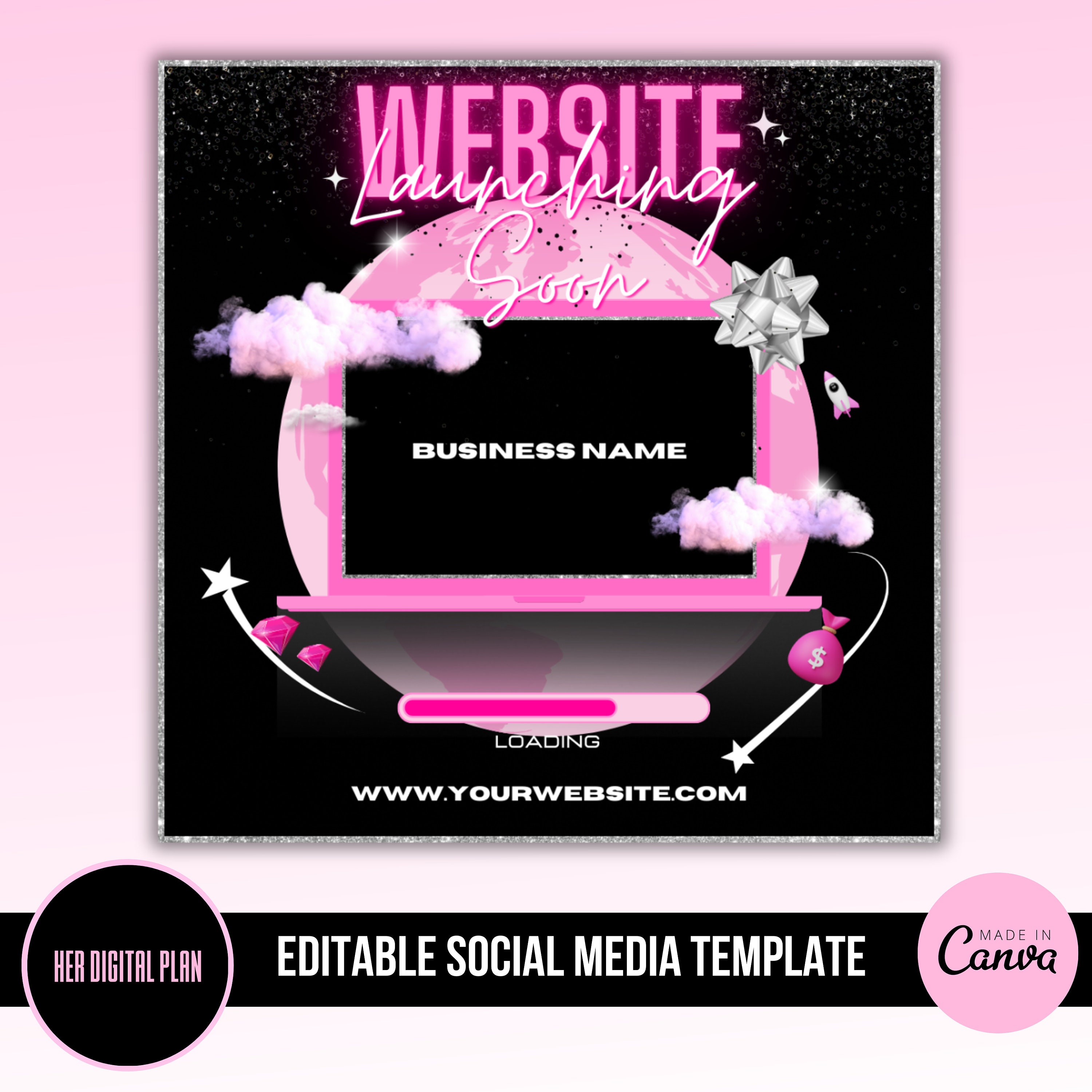 Website Launch Flyer Template, Web Banner, Booking Site, Social Media Promotion, DIY Instagram Canva, Appointments, Canva Flyer Template