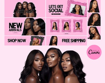 Website Banners, DIY Web Banner Template Design, Shopify Website Banners, Hair Web Banners,Wix Web Banners, Premade Business Design