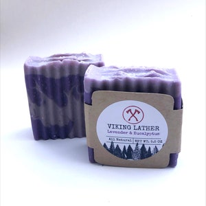 Viking Lather: Lavender & Eucalyptus - All Natural Bar Soap - Pure Essential oils