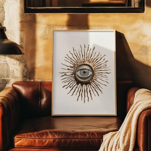 Gold Sun Eye Printable: Mystical Third Eye Art (Digital Download