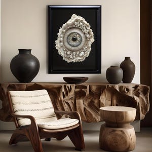Pearl Eye Art Print Surreal Wall Decor All Seeing Eye Poster Gothic Vision Artwork Unique Eye Illustration Mystical Decor Third Eye Art Gift