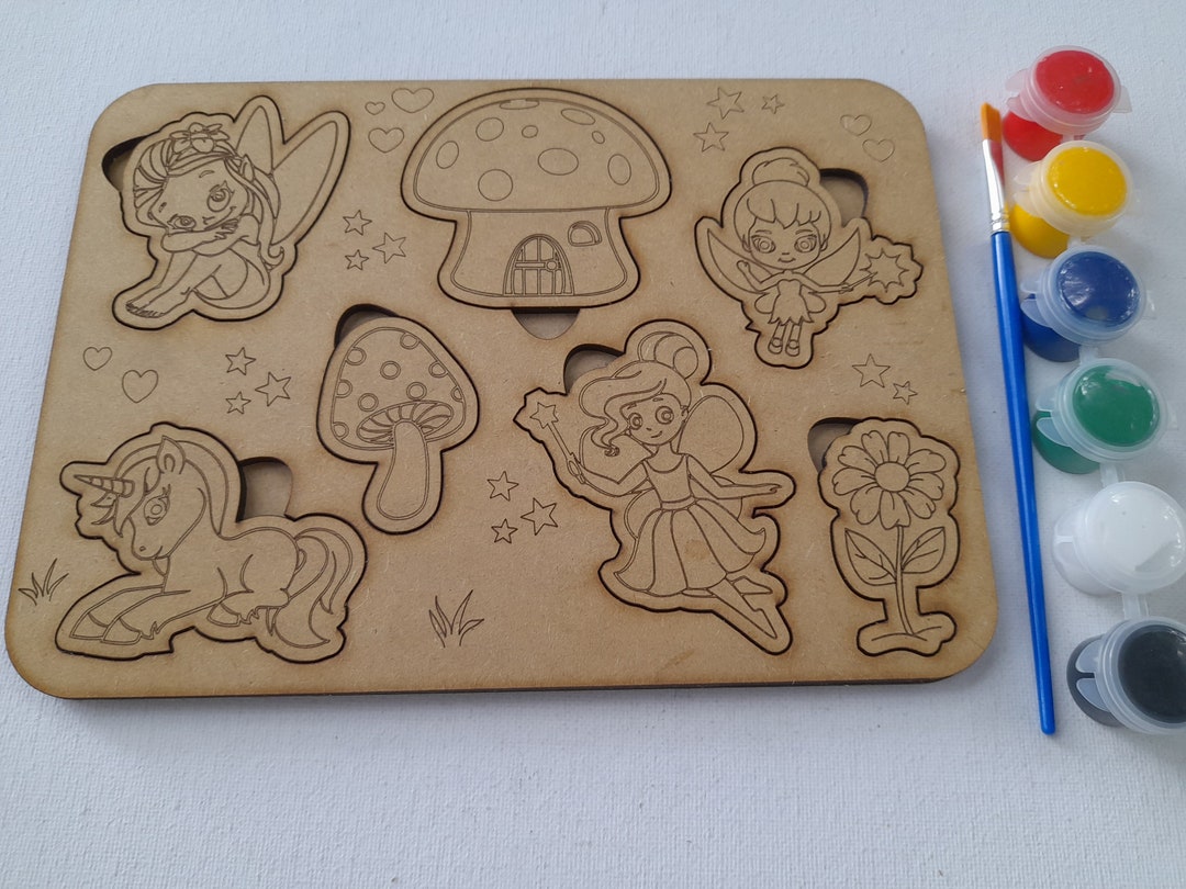 Paint Your Own Puzzle Kit Fairy Etsy