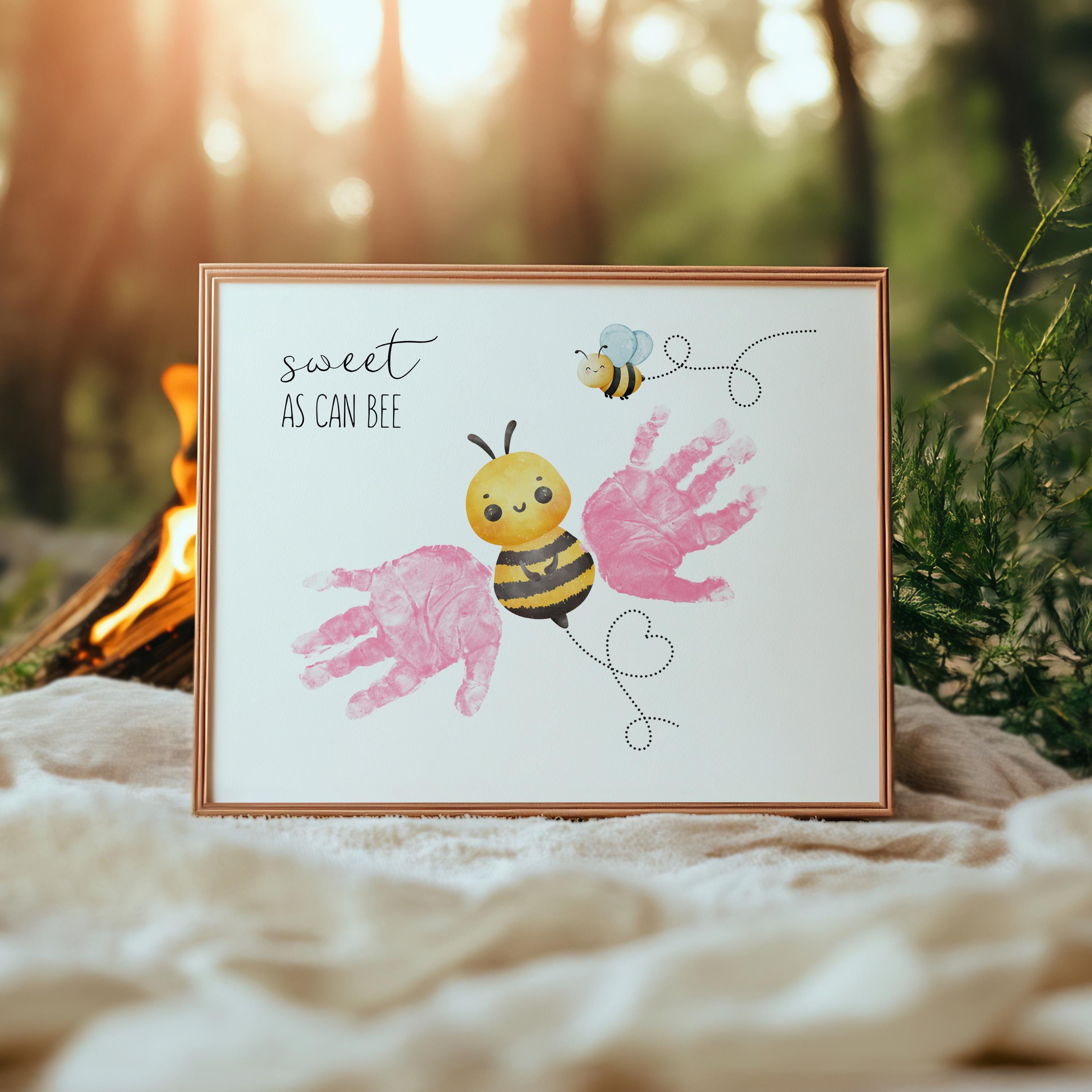 Sweet as Can Bee Handprint Craft DIY, Honey Bee Pre K Handprint Art ...