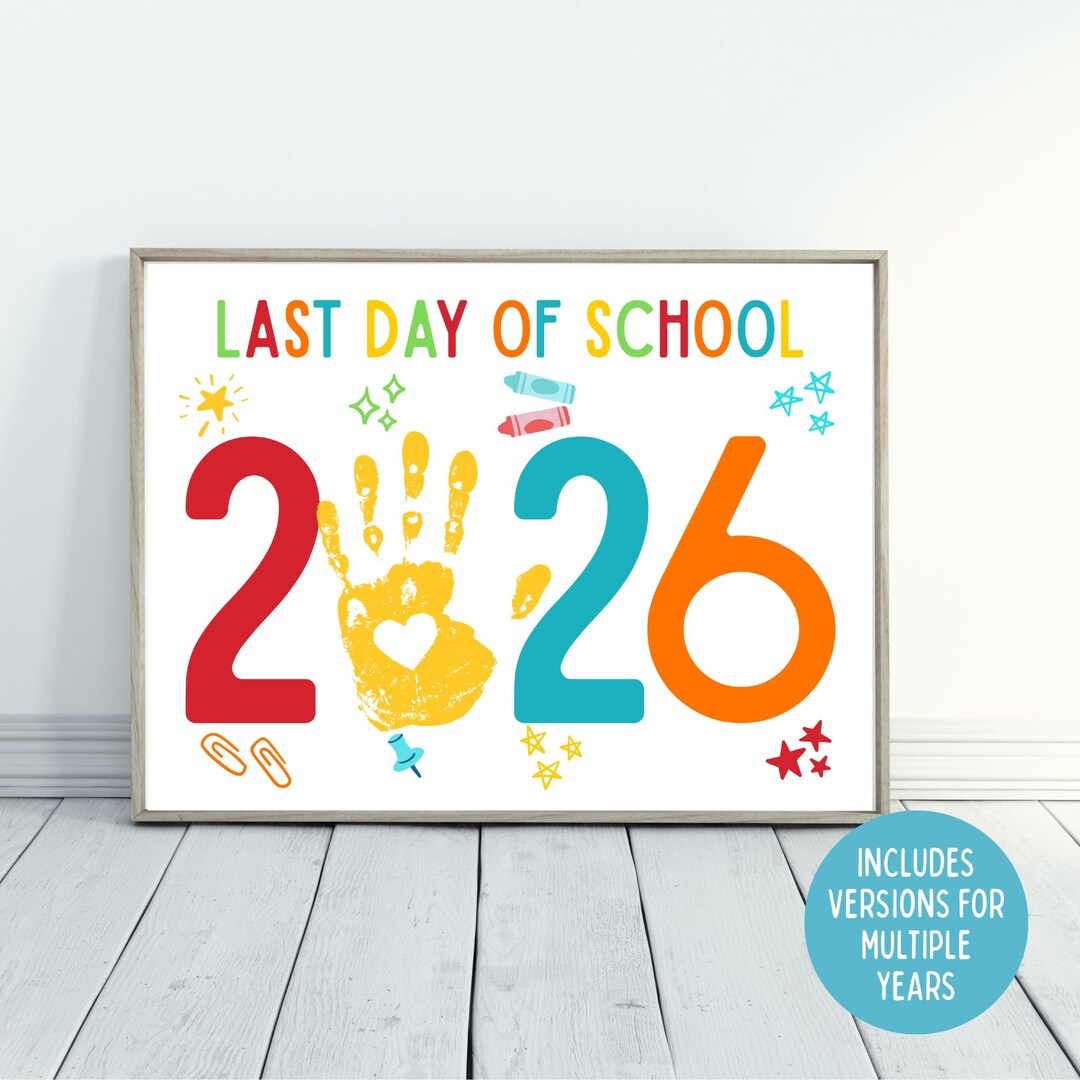 Preschool Graduation Keepsake Art, Last Day of School 2026 Handprint ...