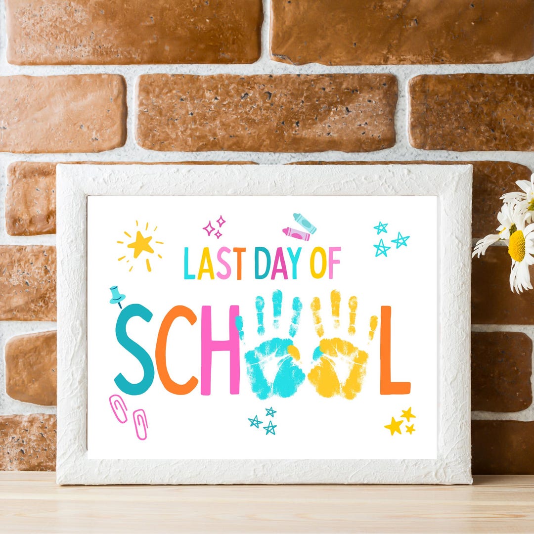 Last Day of School Handprint Art Craft, Toddler Handprint Craft ...