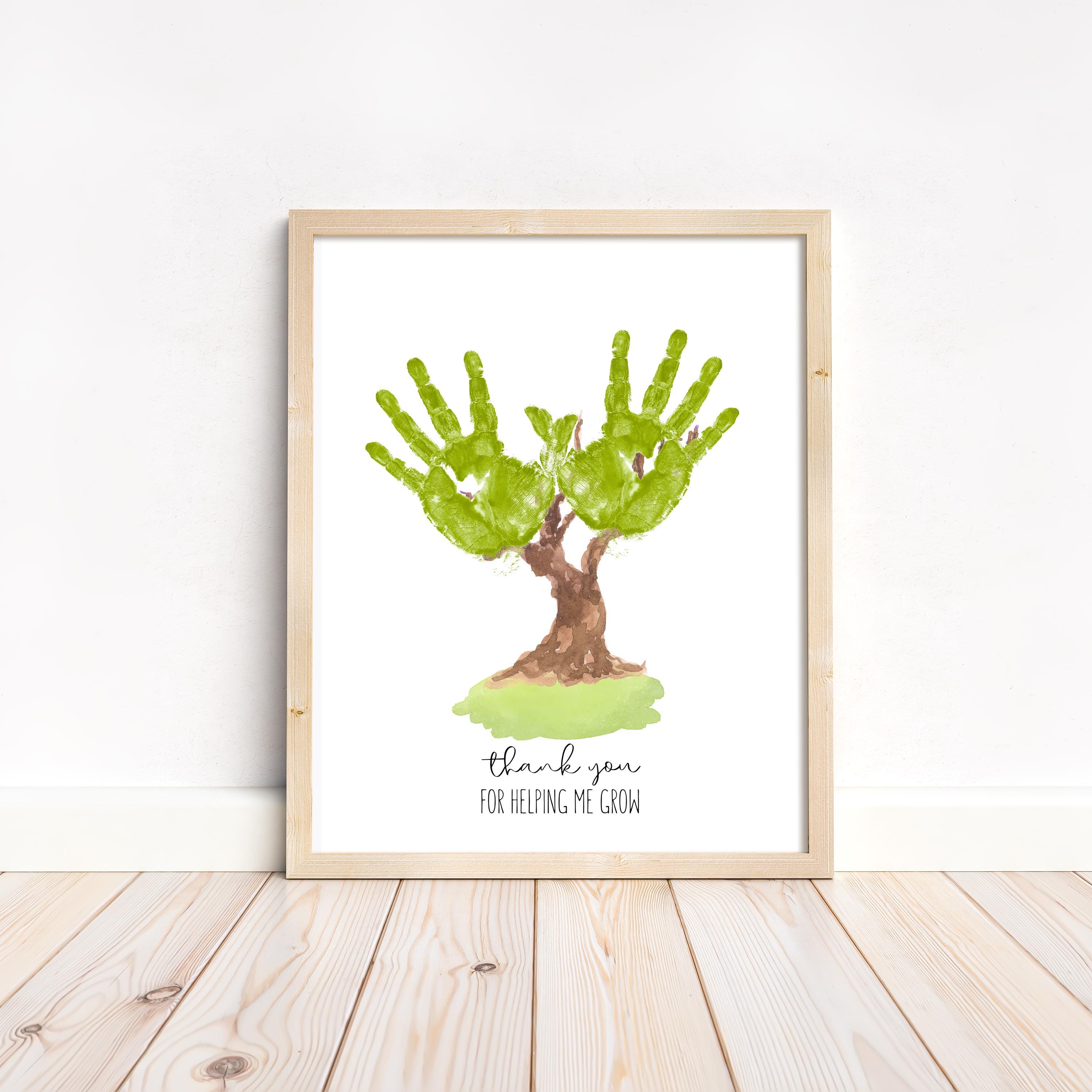 Thank You for Helping Me Grow Handprint Art Craft, Watercolor Tree ...