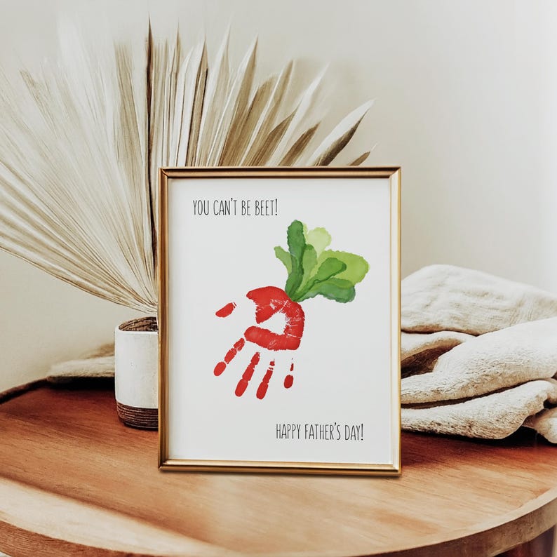 You Can't Be Beet Handprint Art Craft DIY, Fathers Day Printable ...