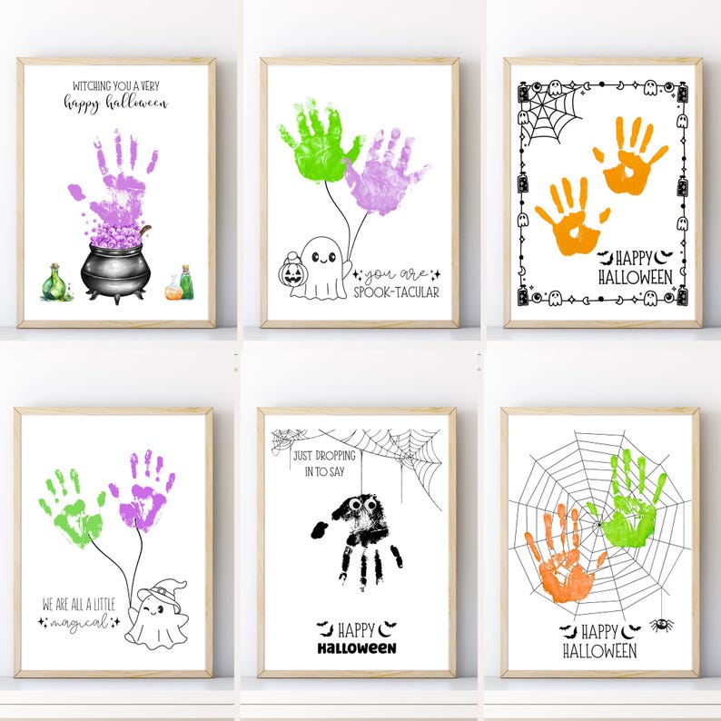 Halloween Handprint Craft Bundle, Spooky Handprint Crafts, October ...