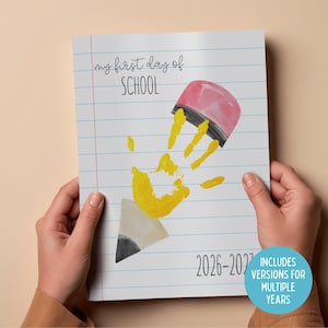 First Day of School Handprint Craft, Pencil Back to School Keepsake Art ...