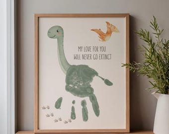 Impronta di mano di dinosauro, il mio amore per te non si estinguerà mai. Arte ricordo con impronta di mano di dinosauro.