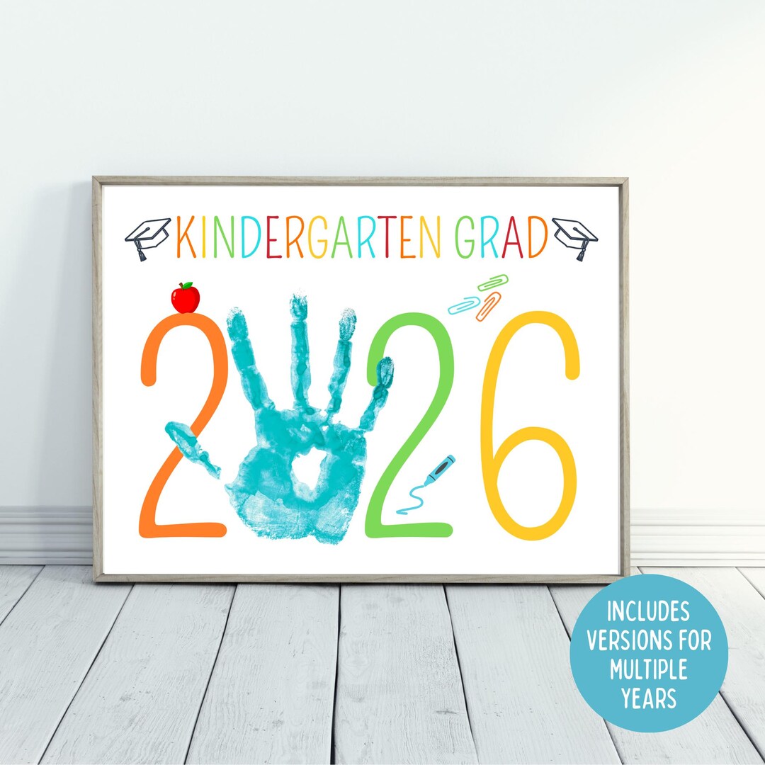 Kindergarten Graduation Handprint Keepsake Art, Last Day of School 2026 ...