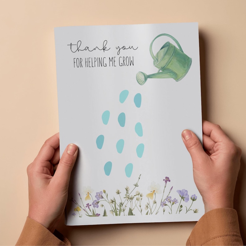 Floral Teacher Appreciation Handprint Keepsake Art, Thank You for ...