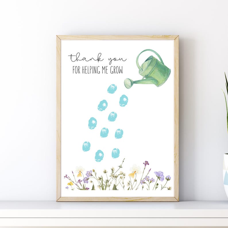 Floral Teacher Appreciation Handprint Keepsake Art, Thank You for ...