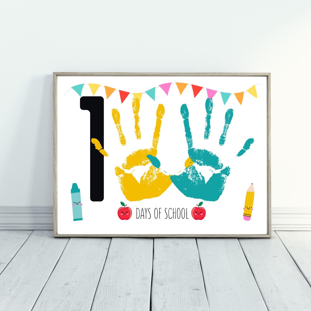 100 Days of School Handprint Craft: 100th Day of School Keepsake Art - Etsy