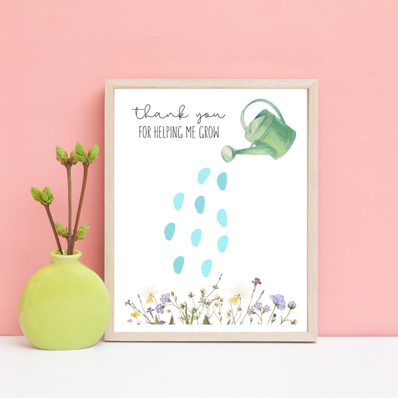 Floral Teacher Appreciation Handprint Keepsake Art, Thank You for ...