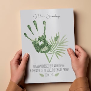 Palm Sunday Handprint Craft, Christian Easter Footprint Keepsake Art