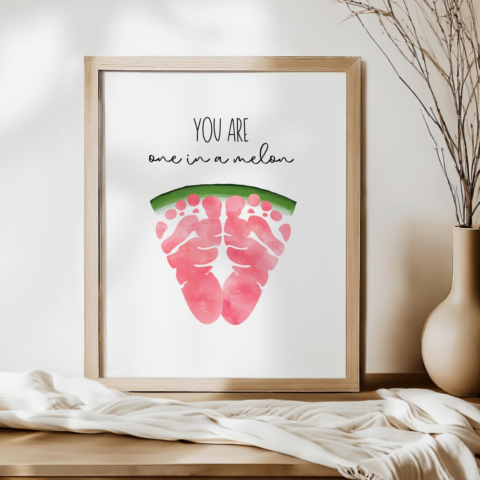 You Are One in A Melon Footprint Art Craft DIY, Summer Watermelon ...