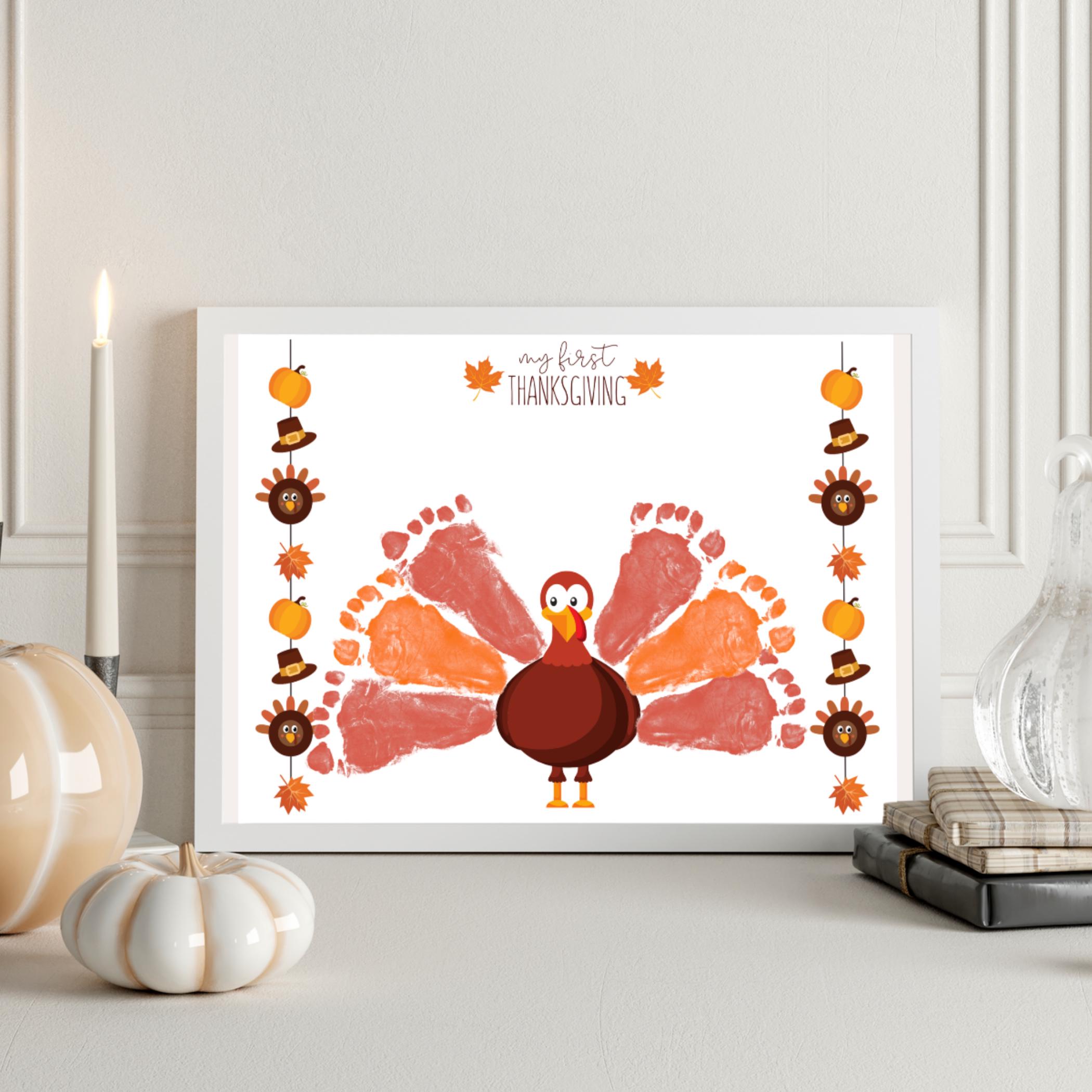First Thanksgiving Handprint Craft, Turkey Handprint Craft, Fall Infant ...