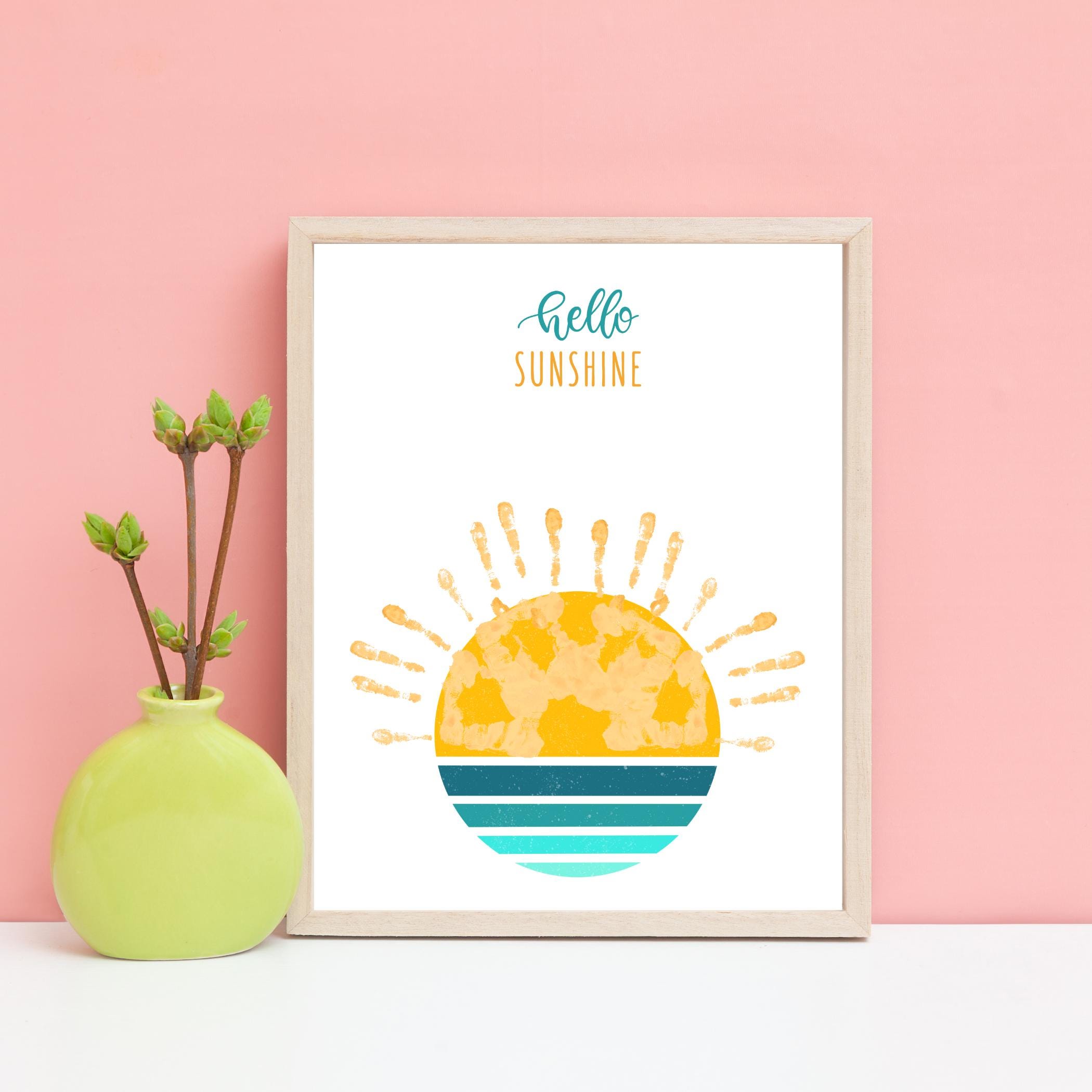 Hello Sunshine Handprint Craft DIY, Summer Pre K Fingerprint Art ...