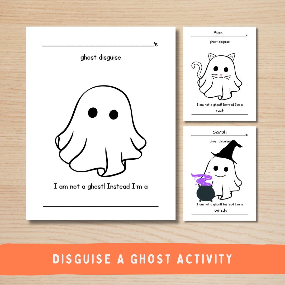 halloween disguise a ghost activity worksheet, disguise a ghost