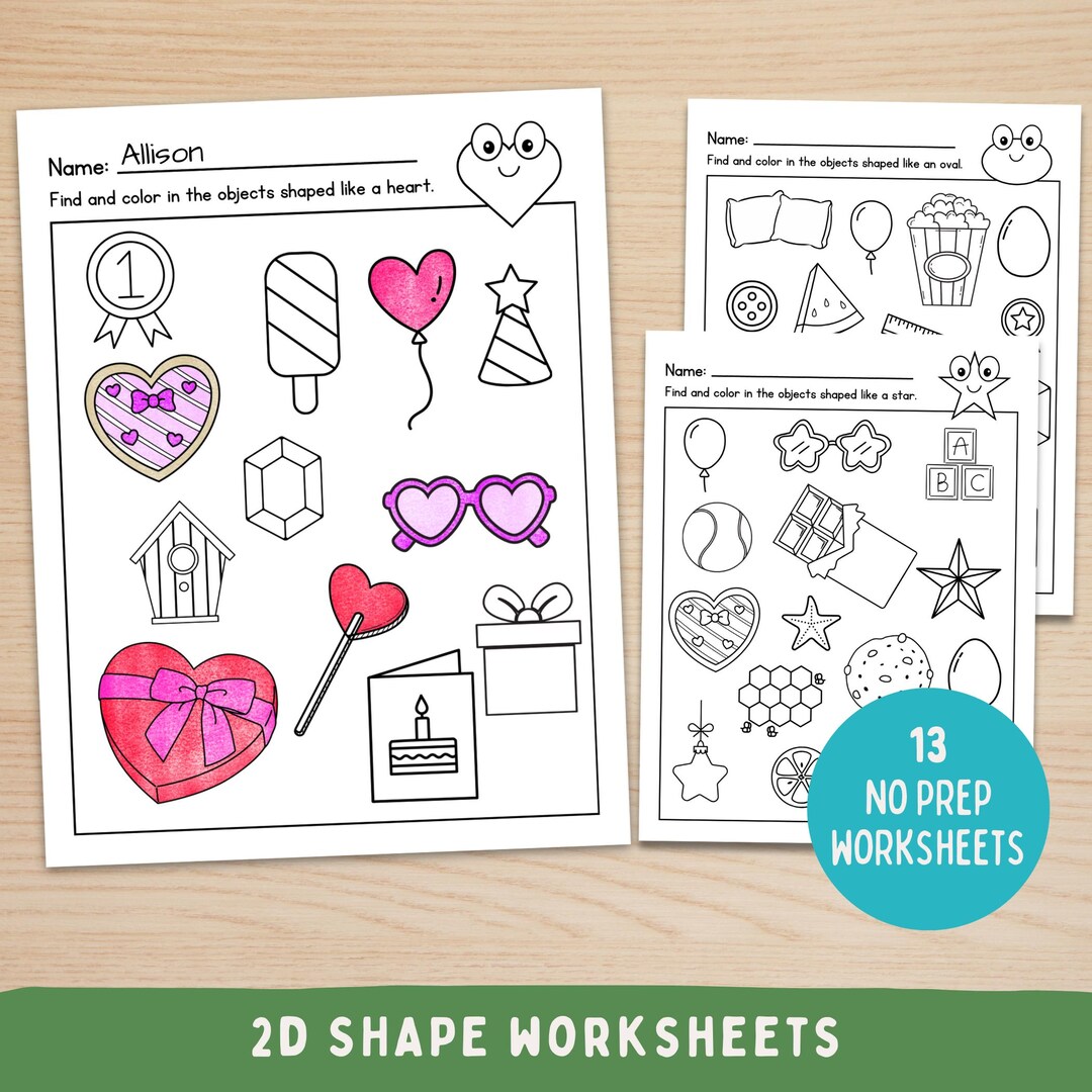Preschool Worksheet Learn Shapes, Shape Matching Worksheet, Trace the ...