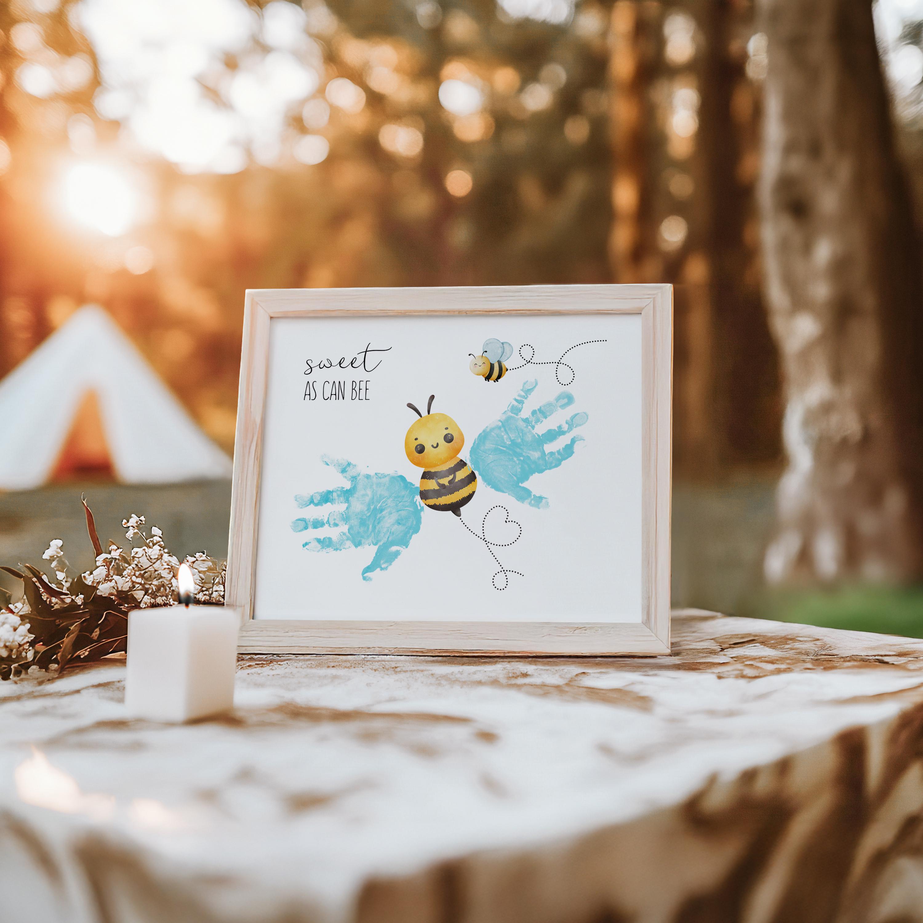 Sweet as Can Bee Handprint Craft DIY, Honey Bee Pre K Handprint Art ...