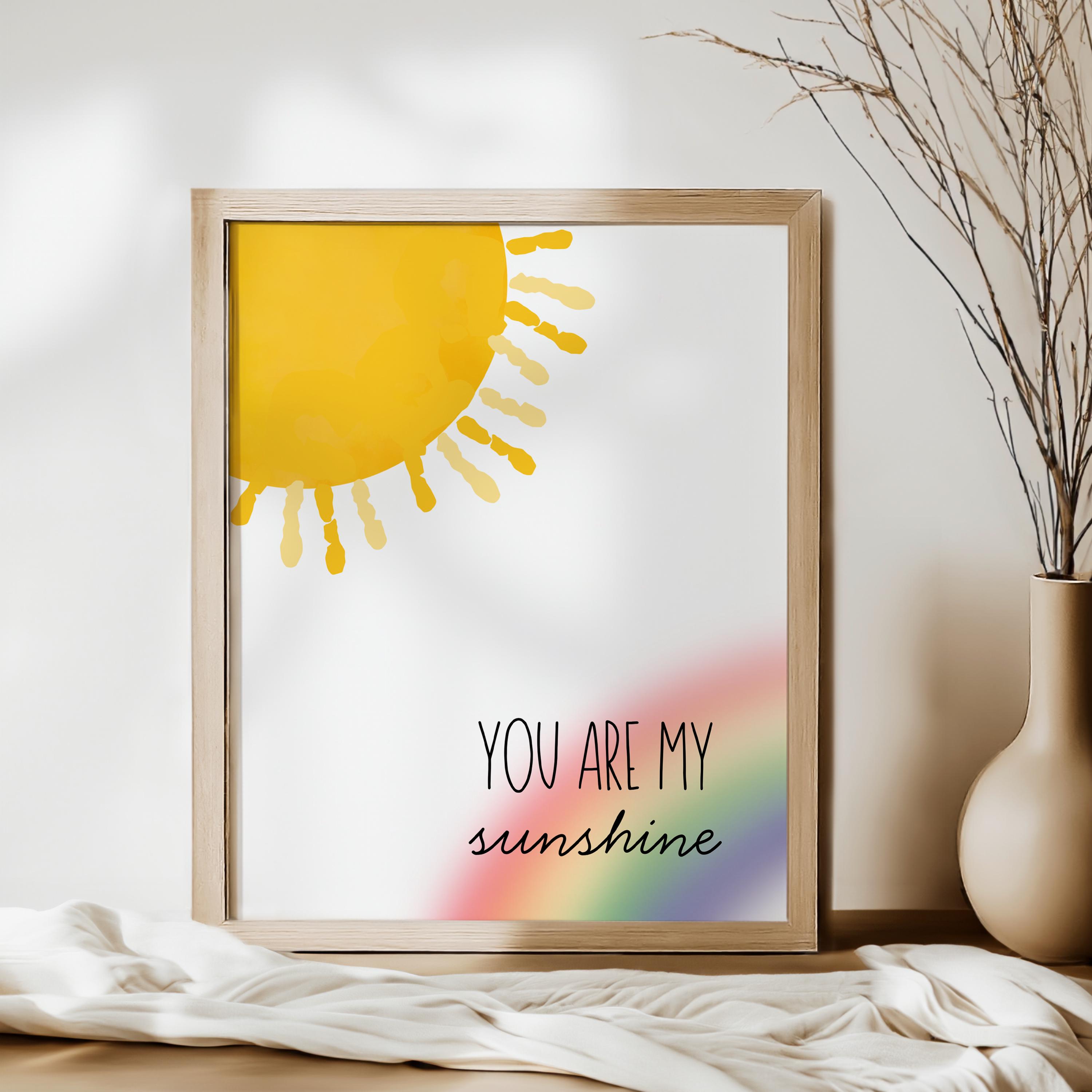 You Are My Sunshine Handprint Craft Print, Pre K Fingerprint Art ...