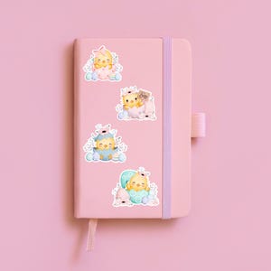 Ostern - Küken - Pink - Blau - Frohe Ostern - Aufkleber