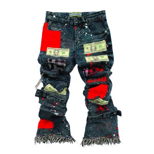 Custom Kids Stacked Jeans | Personalized Patchwork Denim | Birthday Outfit | Custom Children's Clothing