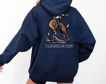 Unisex Pullover Inspired "Skeleton Cowboy Riding Bucking Bronco" Hoodie
